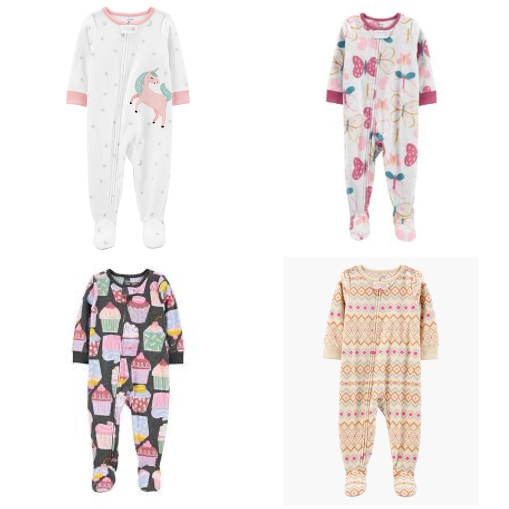 4 Carter’s Fleece Pajamas 24m winter pjs Jammies footies